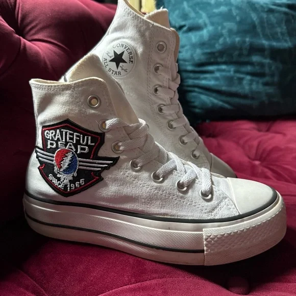 Converse Grateful Dead Patched Chuck Taylor All Star High-Top Platform Sneaker 4